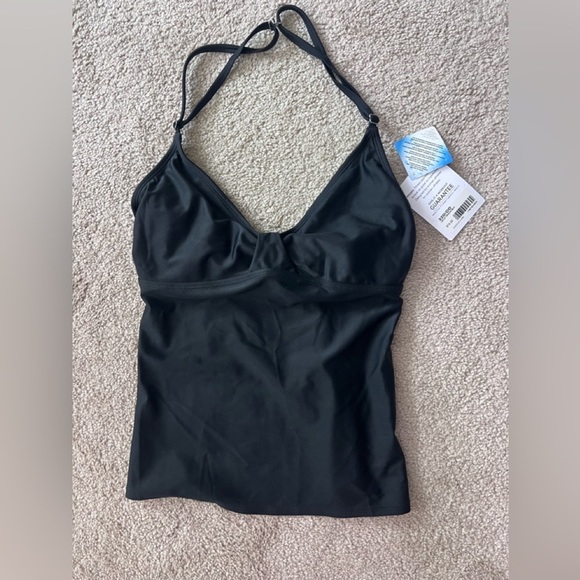 NWT Athleta Black Tankini Top - 32 D/DD - Picture 1 of 2
